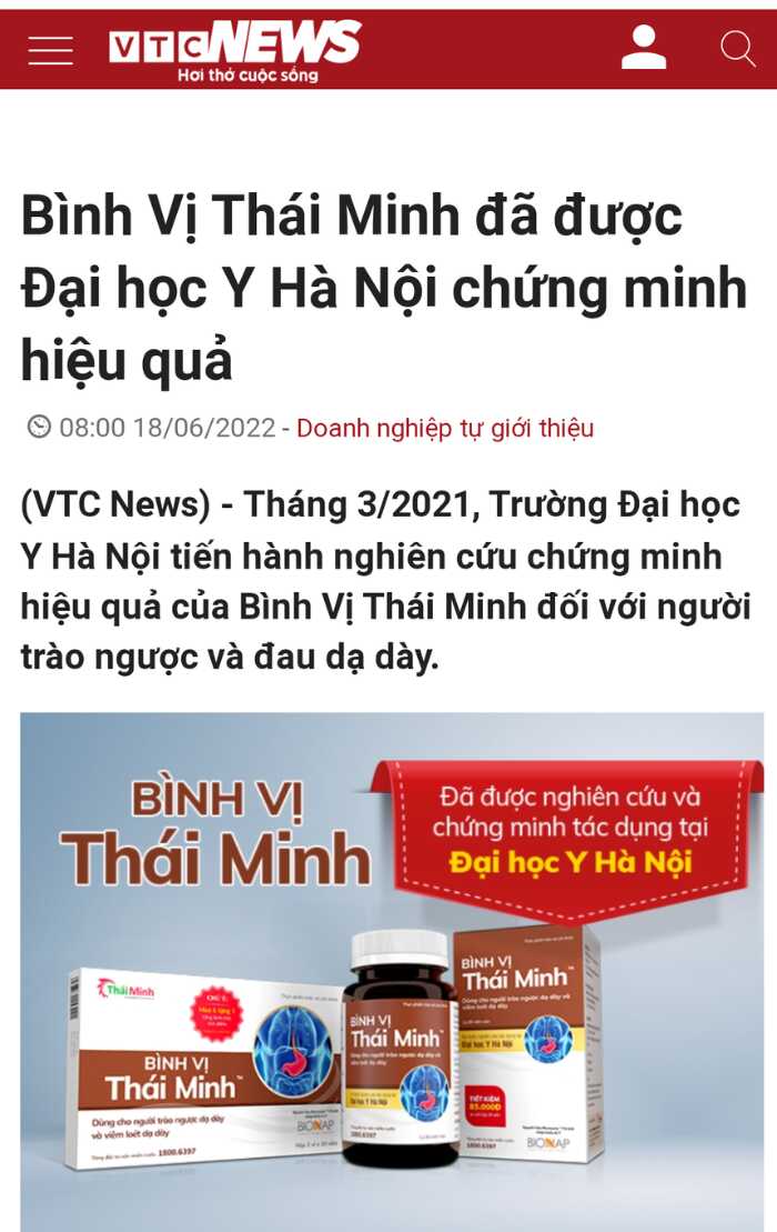 Bình Vị Thái Minh – Giải pháp cho người trào ngược, viêm loét và đau dạ dày 1